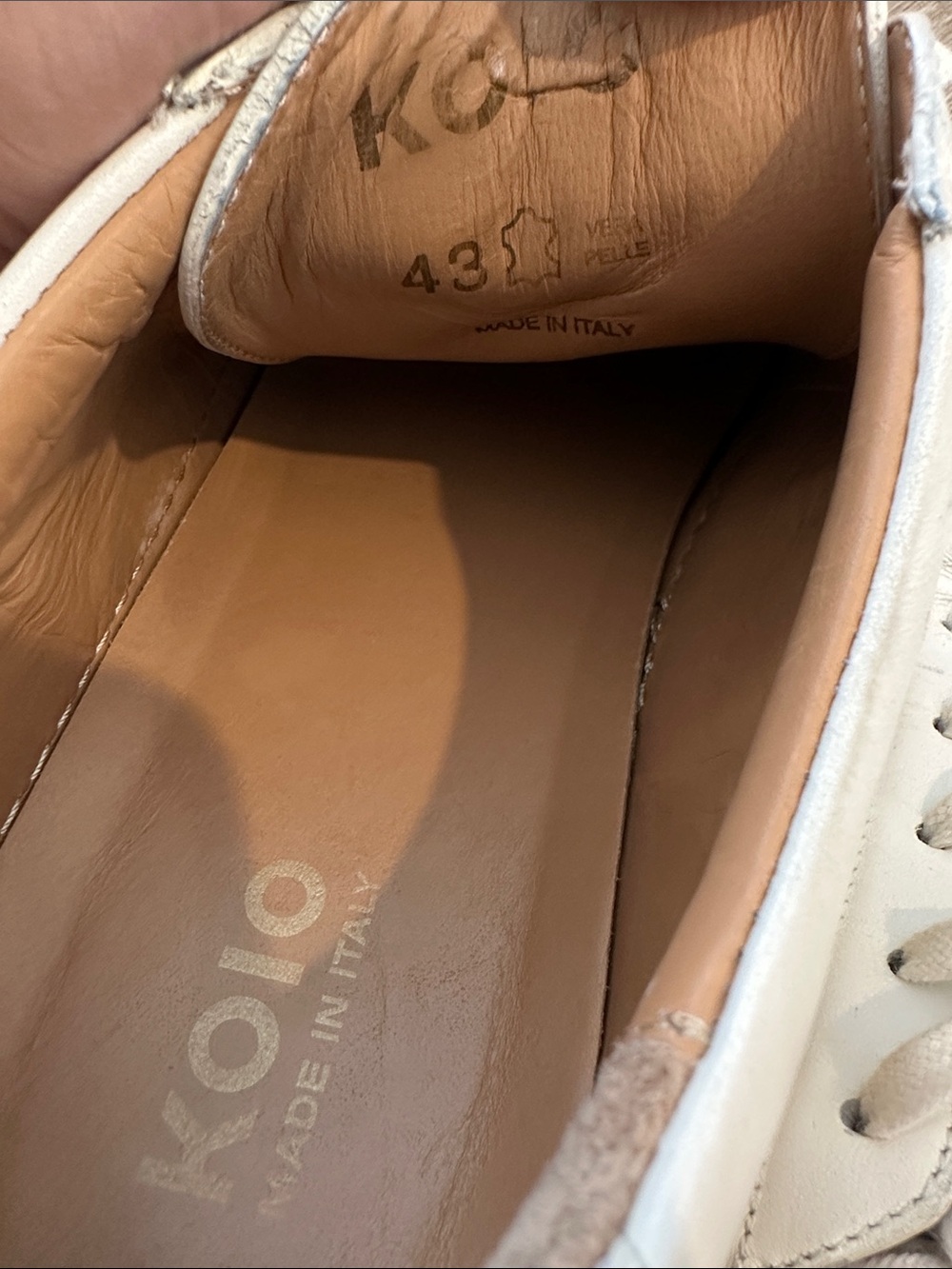 KOIO Capri Leather Sneakers — White with Light Gum Sole - Picture 8 of 8